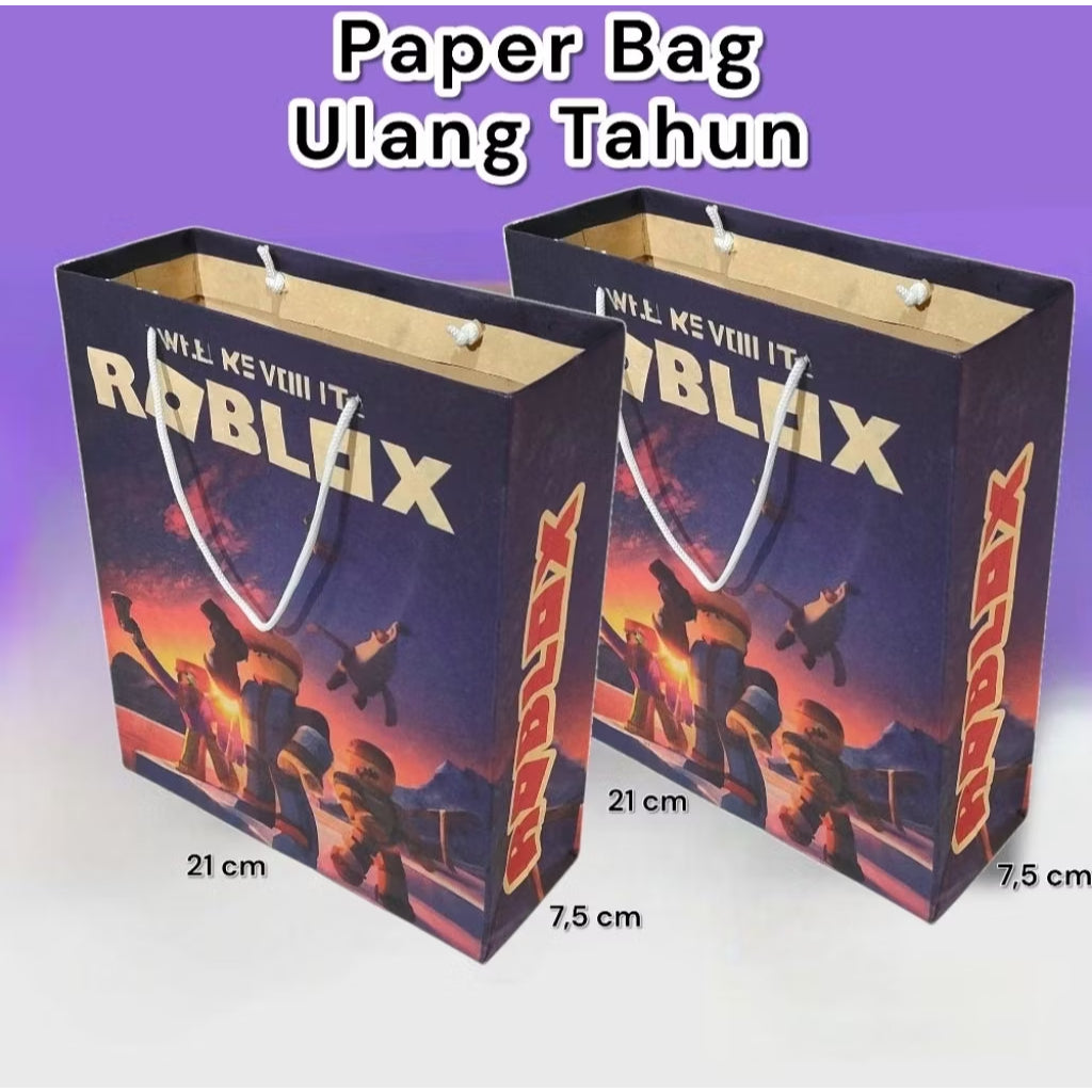 Paper Bag Kado Karakter Kartun Lusinan Eceran Ukuran 21×7×24 cm Cantik Paperbag Karakter Kartun
