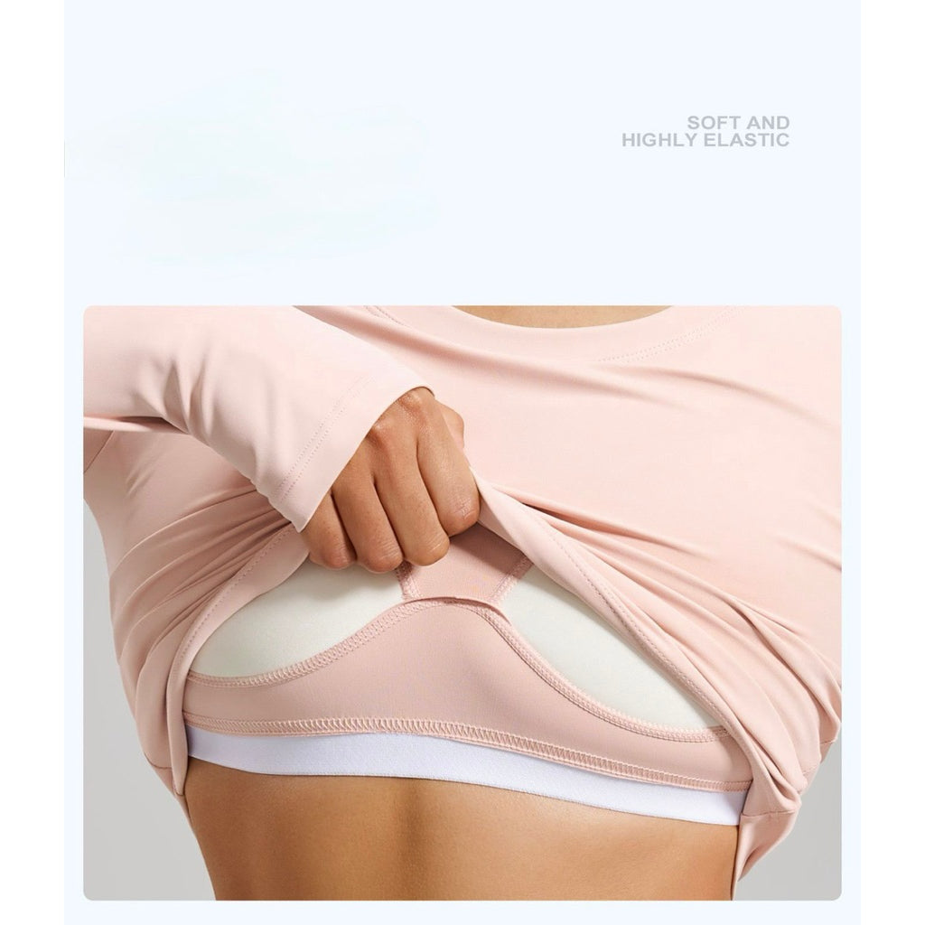Pekanbaru Roxy Top Baju Olahraga Wanita Lengan Panjang | Yoga Gym Running Stretch Adem | JevyActive