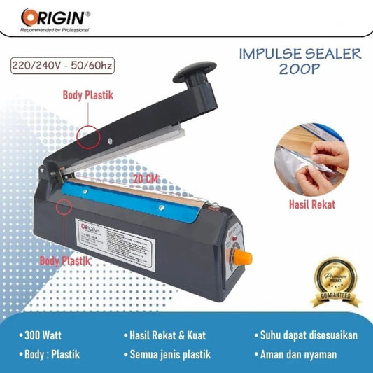 Pekanbaru Alat Pres Plastik Alat Perekat Plastik Mesin Press Plastik Impulse Sealer Origin 200P - 20cm (300W)