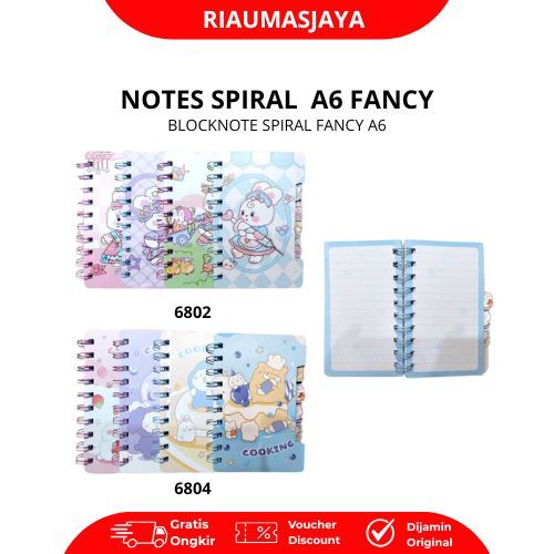 Pekanbaru Notebook / Notes Spiral A6 Fancy - Cover Kuat, Desain Eksklusif Dan Lucu