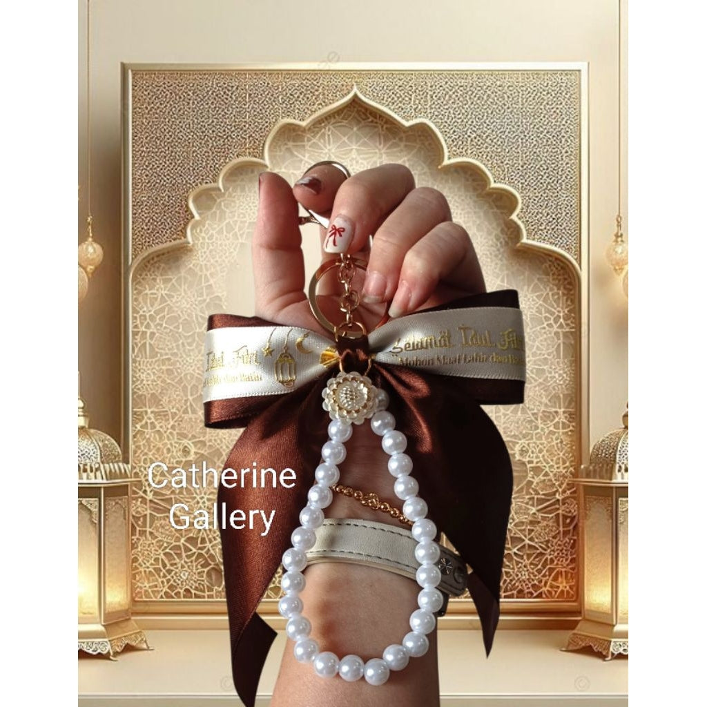 Pekanbaru Hanya 3 Hari Diskon Khusus : Gantungan Tas wanita  Pita Mutiara Clarice Cantik/keychain