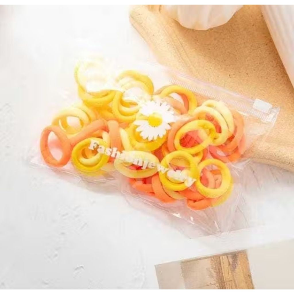 Pekanbaru Ikat Rambut Donat Isi 20Pcs Free Pouch Kunciran Rambut Anak Warna Warni
