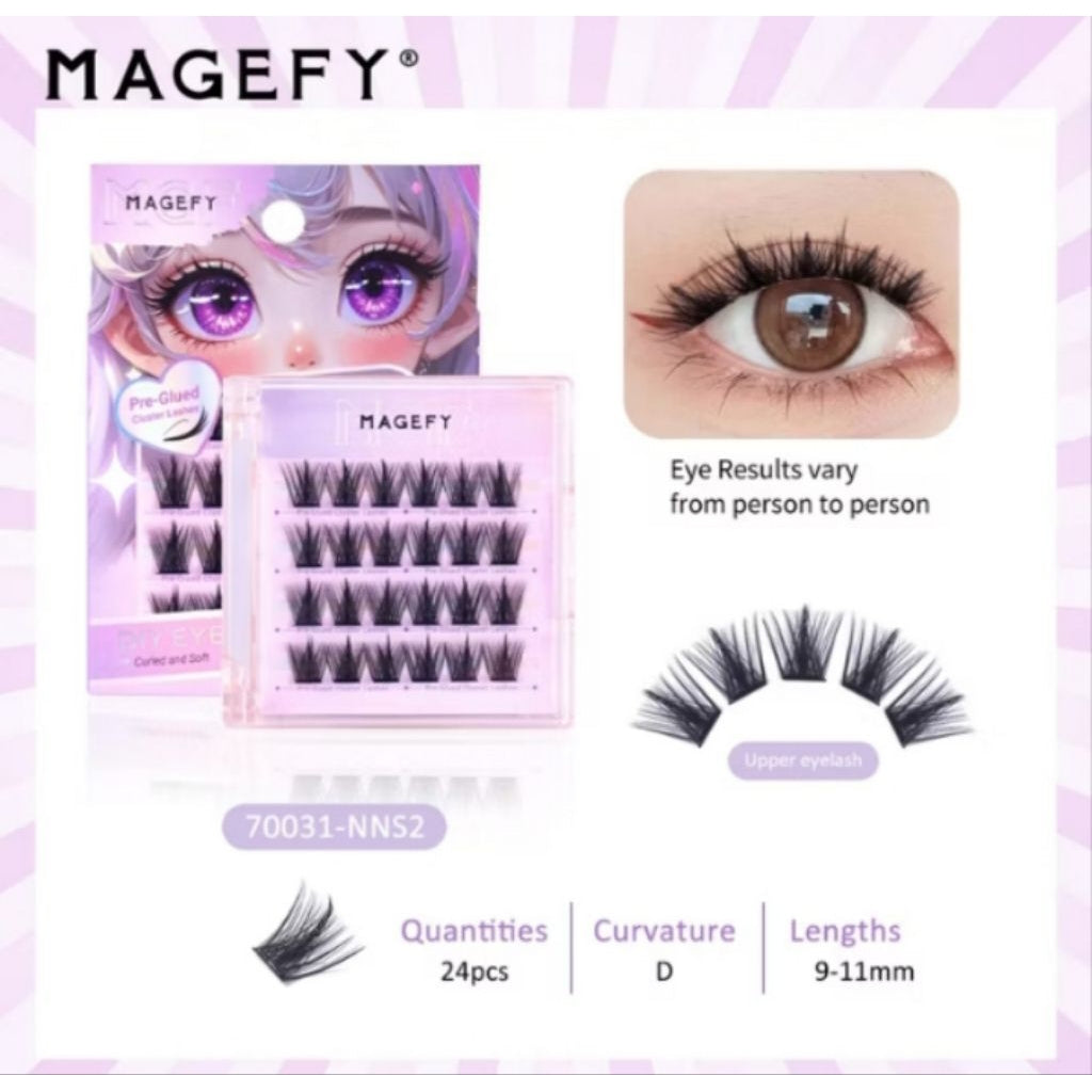 Pekanbaru [Tanpa Lem] Magefy Bulu Mata Palsu Natural Eyelash Extension Tanam Premium