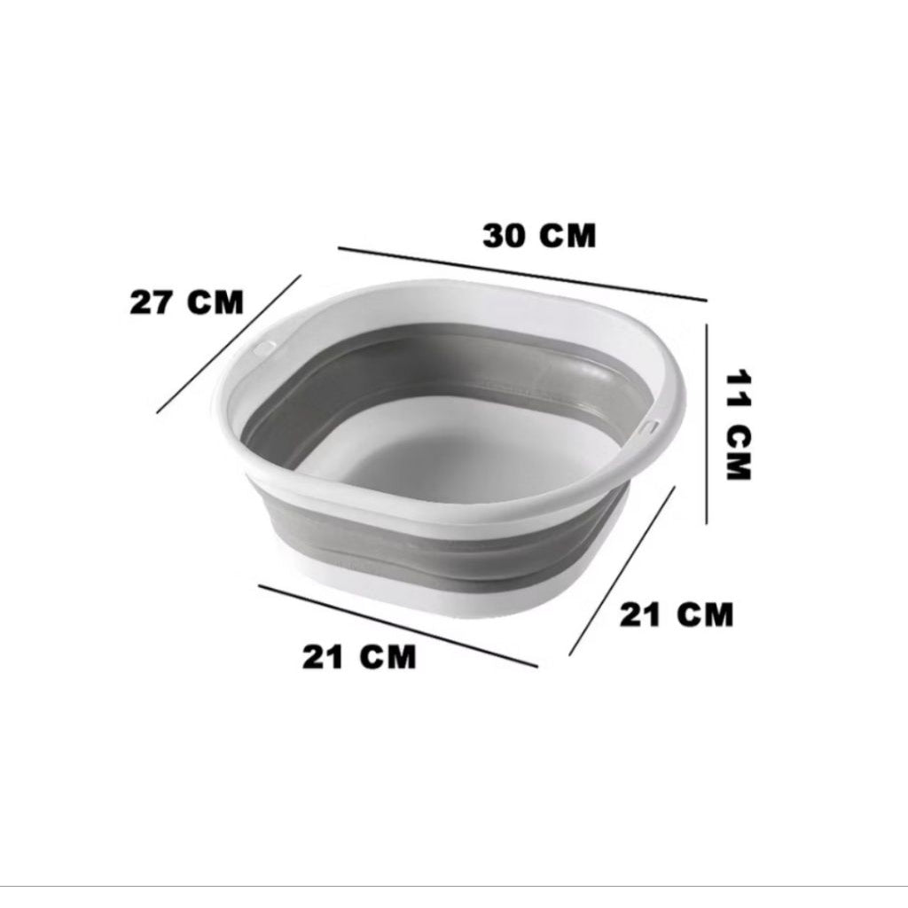 Pekanbaru Ember Lipat Silikon Baskom Portable Water Bucket Foldable Ember Plastik Anti Bocor