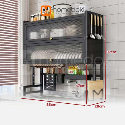 Pekanbaru Homedoki Rak Piring Wastafel / Rak Wastafel Dapur / Rak Di Atas Wastafel / Rak Piring Besi Dapur / Rak Penyimpanan Piring