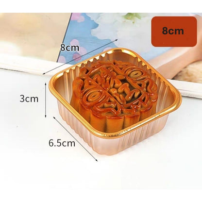 Pekanbaru Mooncake Tray / Alas Kue Bulan Warna Emas Dan Bening Berbagai Ukuran Per Pack