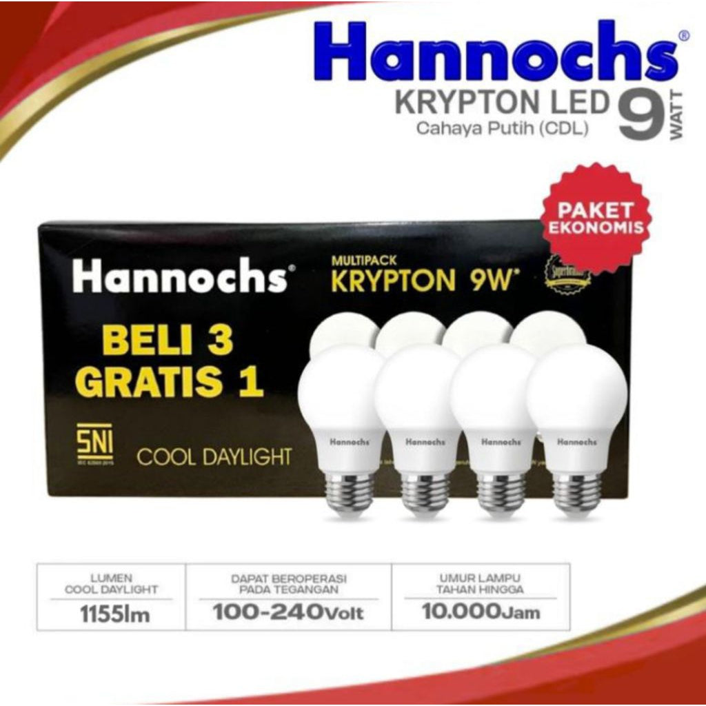 Pekanbaru Lampu Led Hannochs Krypton Multipack 3 Bonus 1 3W 5W 7W 9W