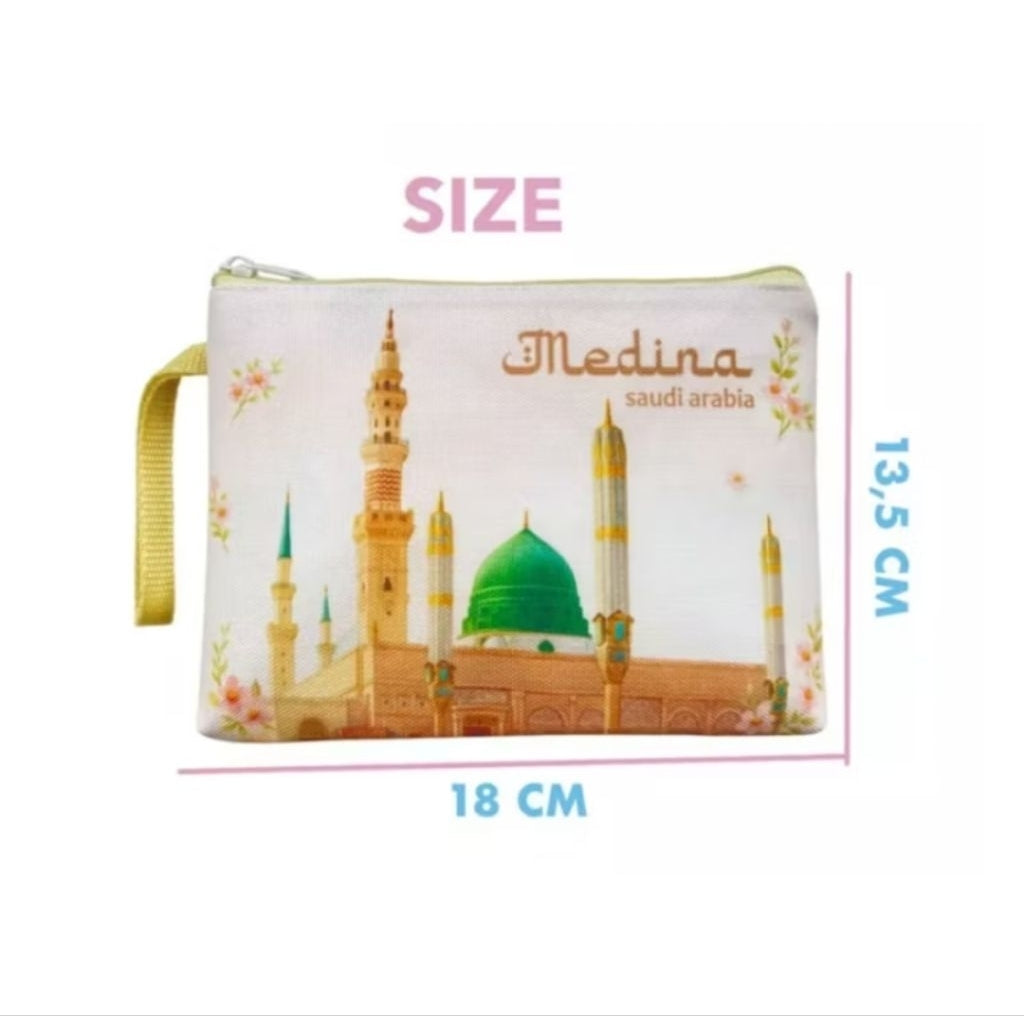 TAS POUCH SOUVENIR KEMASAN WADAH OLEH-OLEH HADIAH UMROH HAJI BAHAN KANVAS