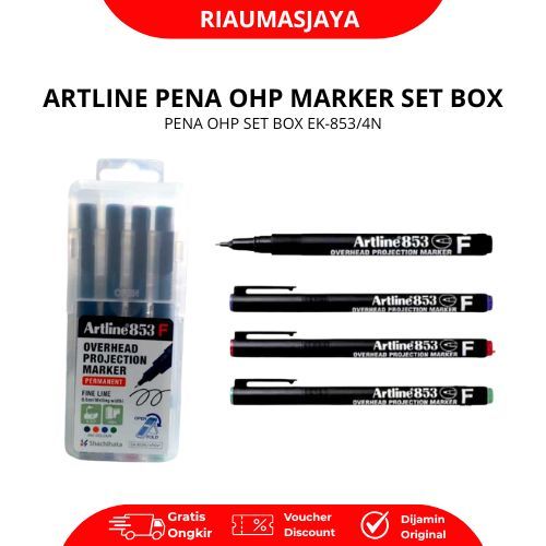 Pekanbaru Artline Pena Ohp Marker Set Box Ek-853/4N