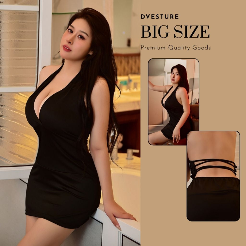 Pekanbaru Lingerie Dress Set D-125 Bodycon Halter Neck