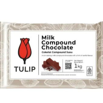 Pekanbaru Tulip Dark / Milk  Compound Chocolate / Coklat Masak  Hitam / Susu Tulip 1 Kg