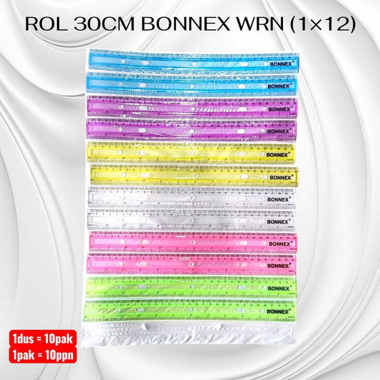 Pekanbaru Penggaris 30Cm Bonnex Warna (1X12)