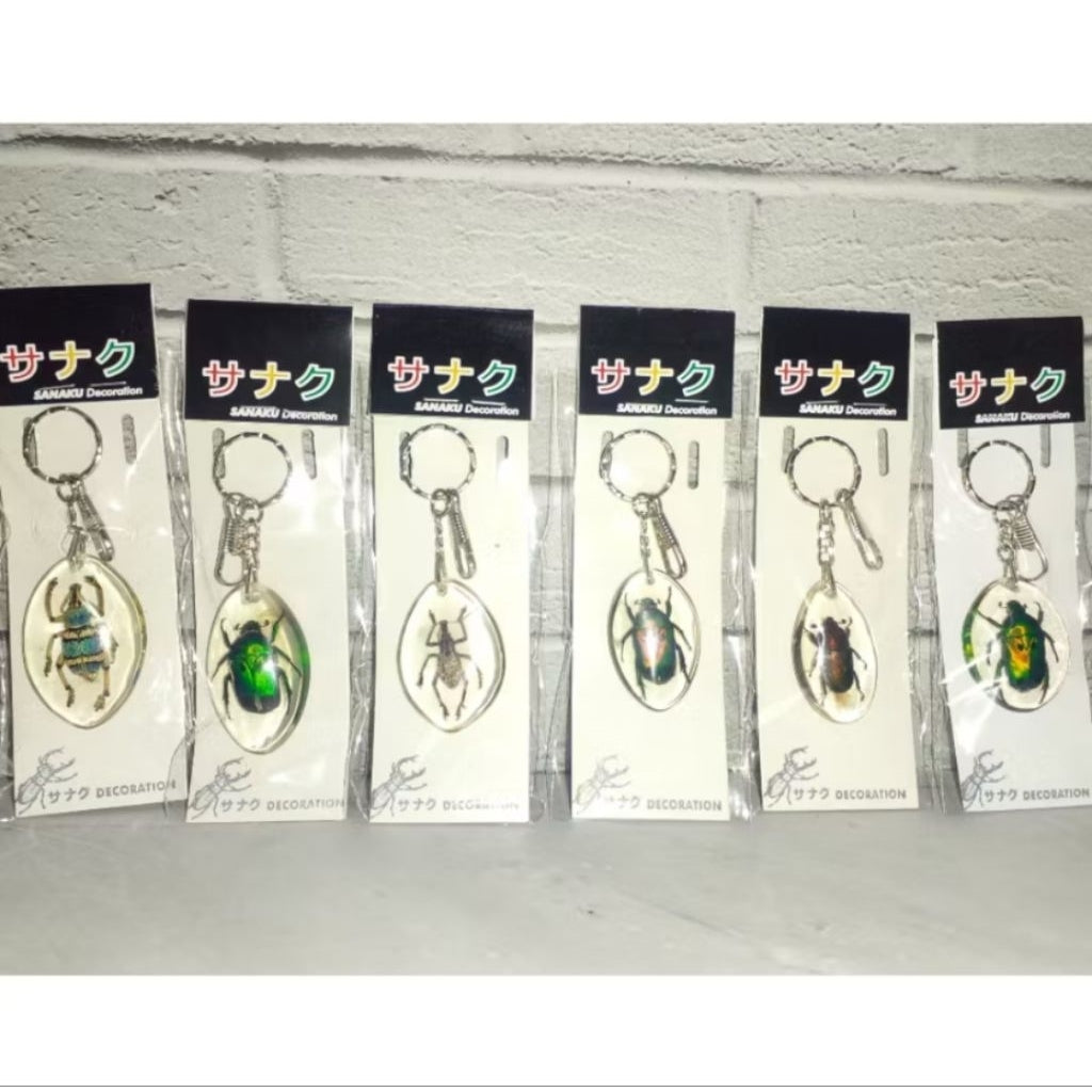 Gantungan Kunci Serangga Indonesia Resin Homemade / Souvenir Gantungan Kunci Rumah/Kantor (kemas plastik )