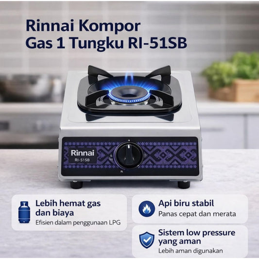 Pekanbaru Kompor Gas Rinnai Sun Burner Ri-51Sb Kompor Gas Rinnai 1 Tungku Ri 52Sb