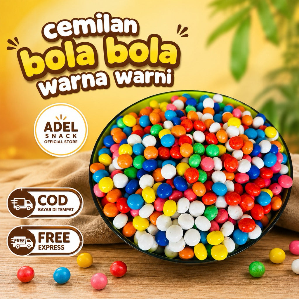 ( Berat 250 gr) BOLA BISKUIT WARNA/BISKUIT WARNA WARNI/BISKUIT BOLA PELANGI/BOLA BISKUIT RAINBOW 250 gram