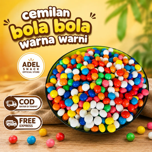 Pekanbaru ( Berat 250 gr) BOLA BISKUIT WARNA/BISKUIT WARNA WARNI/BISKUIT BOLA PELANGI/BOLA BISKUIT RAINBOW 250 gram
