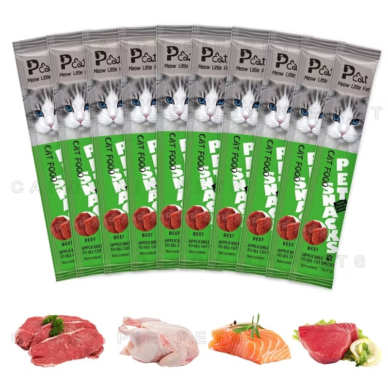 HR-Peien MCJ Snack Kucing hewan peliharaan Makanan Kucing Basah Batang Cat Stick 15gr Cat Treats Cat Food Strip