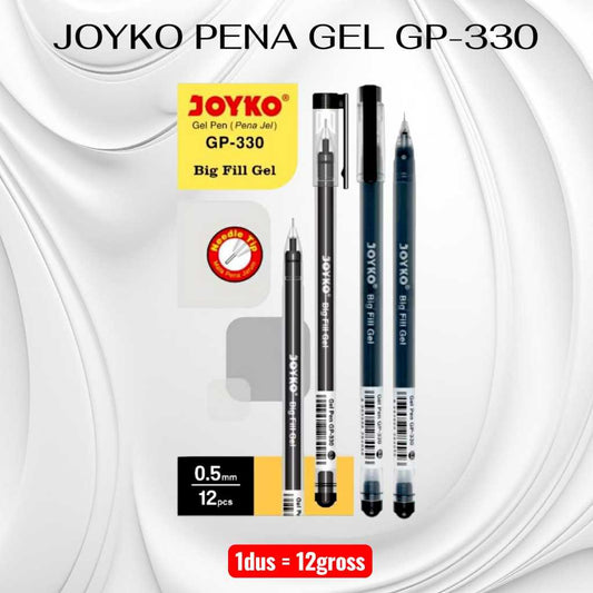 Pekanbaru Pena Gel Joyko Gp-330 0.5 Mm Dengan Tinta Hitam, Lembut Dan Akurat