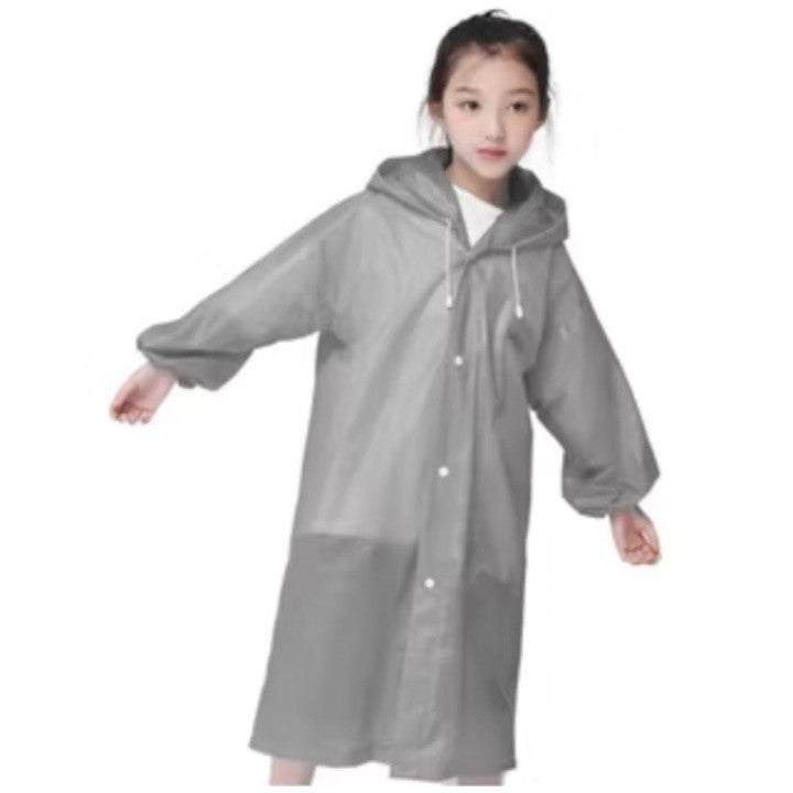 Jas Hujan Anak EVA Polos Hoodie Murah Mantel Lengan Anak Polos Jas Hujan Anak Warna EVA Children Raincoat