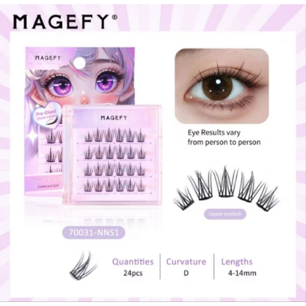 Pekanbaru [Tanpa Lem] Magefy Bulu Mata Palsu Natural Eyelash Extension Tanam Premium