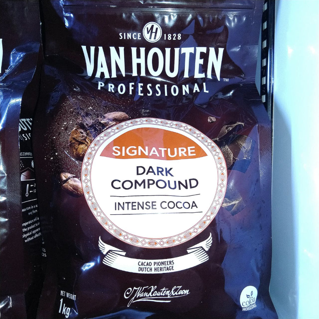 Pekanbaru [Repack 250Gr] Van Houten Professional Signature Intense Dark & White Compound Coin Chocolate Button
