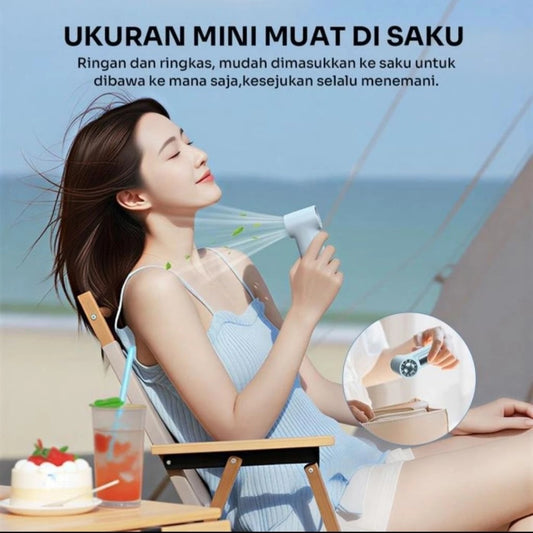 Pekanbaru Robot Rt-Hf05 Kipas Angin Pocked Minifan Highspeed Kipas Genggam Gantung Portable 2000Mah Led Display Original Robot