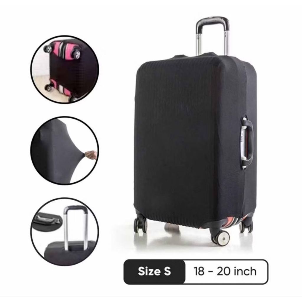Pekanbaru Cover Koper Elastis Polos Suitcase Cover Size S 18-20 Inch & M 22-24 Inch & L 28-30
