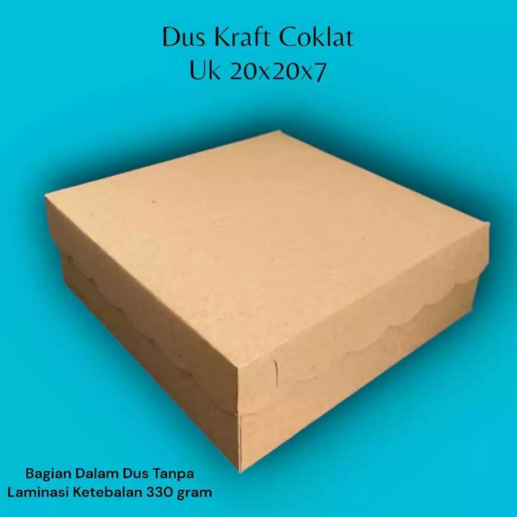 Box Kraft Renda 20x20x7cm Non Laminasi Dus Box Catering 20x20 Kotak Nasi Pesta Hajatan Acara Rapat