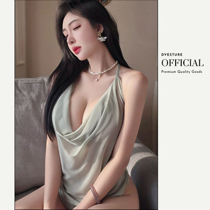 Pekanbaru Dv-175 Lingerie Atasan Wanita Halter Neck Tipis I Fashion Sleepwear Ringan & Nyaman