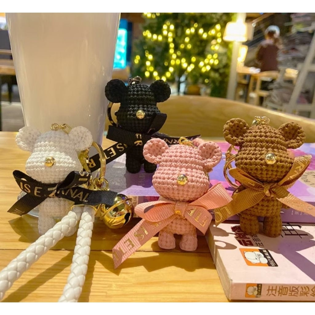 Pekanbaru Beruang Resin Wol Beruang Gantungan Kunci Lucu Kreatif Perhiasan Kunci Liontin Tas