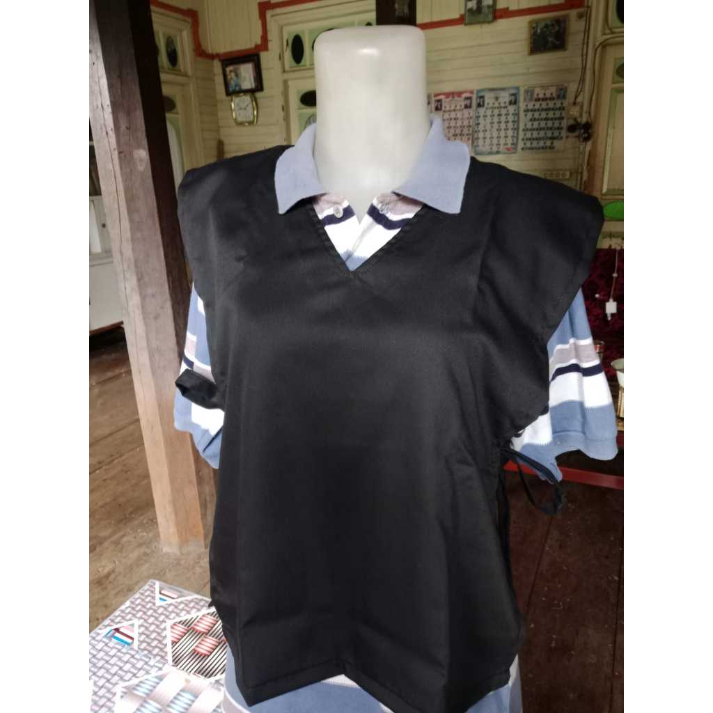 Rompi Wanita Modern Tali Samping Vest Batik Leher V