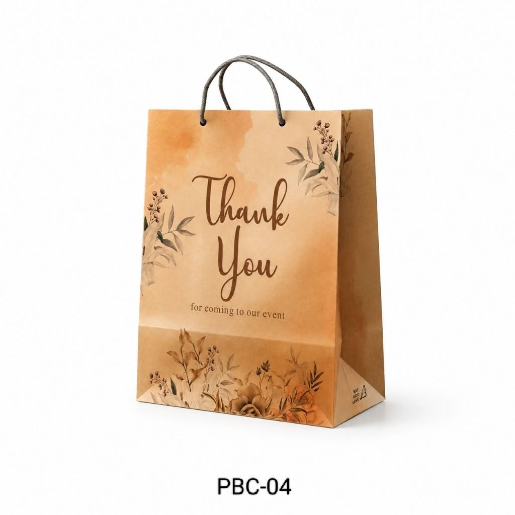 (1pcs) Paper Bag Motif Terima Kasih Paperbag Thank You Tas Kado Souvernir Acara Pernikahan Wedding Ulang Tahun Ukuran 20x25x10 cm