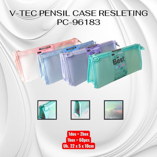 Pekanbaru V-Tec Pensil Case -  Tempat Pensil Jaring Resleting Pc-96183