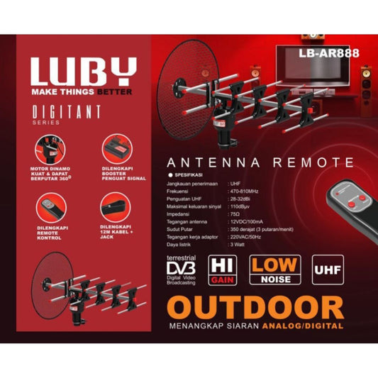 Pekanbaru Antena Tv Digital Outdoor Luby L-Ar8888 Antena Remote Booster