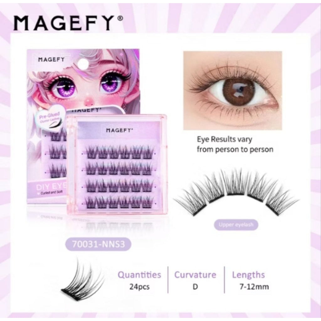 Pekanbaru [Tanpa Lem] Magefy Bulu Mata Palsu Natural Eyelash Extension Tanam Premium
