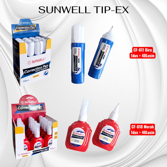 Pekanbaru Sunwell Tip Ex Biru- Merah