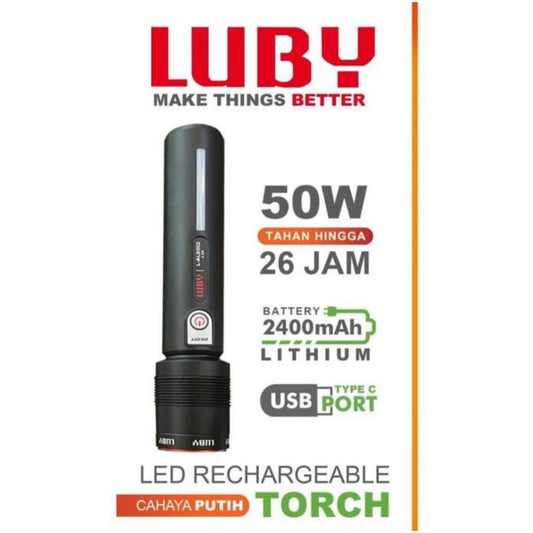 Pekanbaru Senter Tangan Luby Zoom 50W L-Al8002 Rechargeable