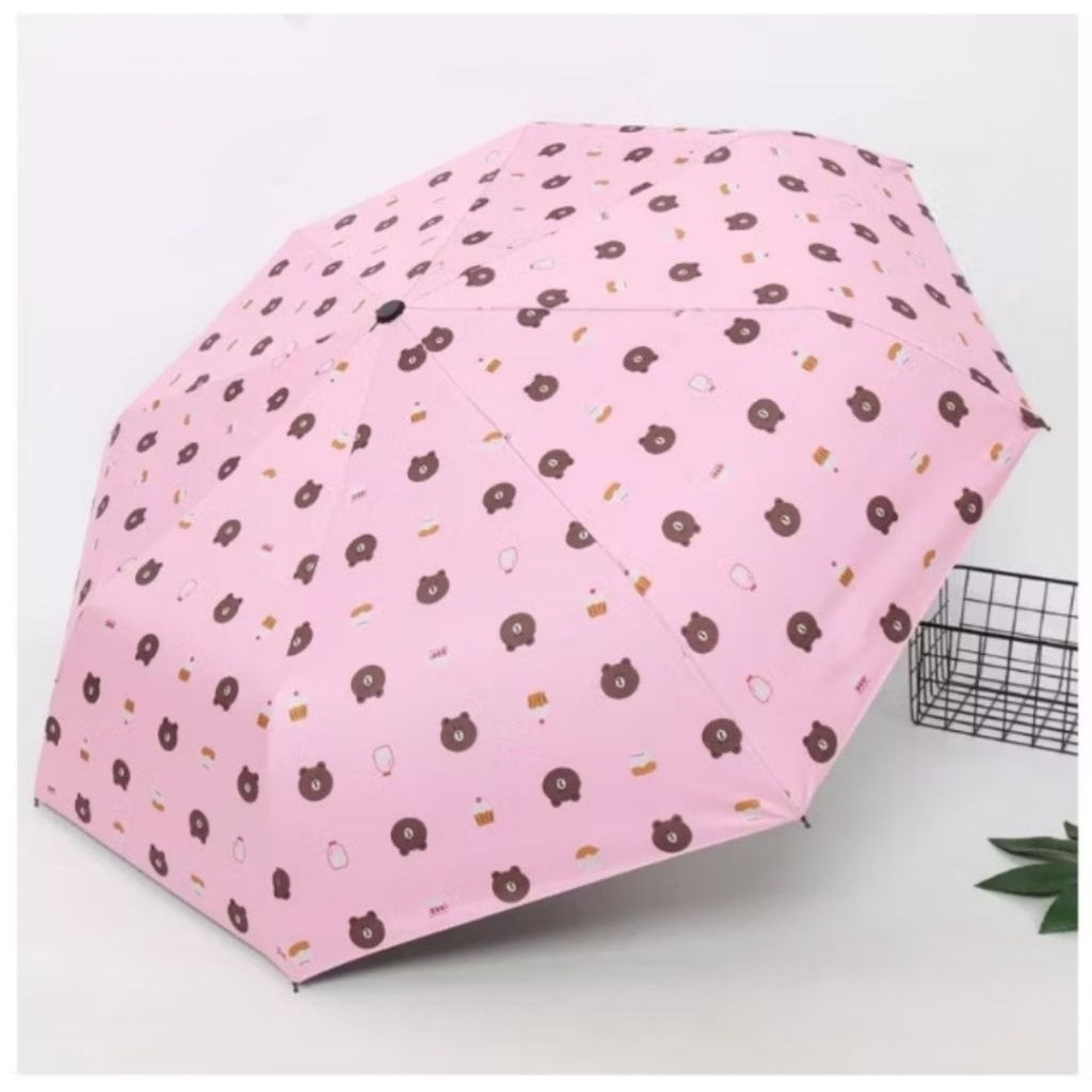 Pekanbaru Payung Lipat Motif Bear Payung Anti Uv Folding Umbrella Karakter Beruang