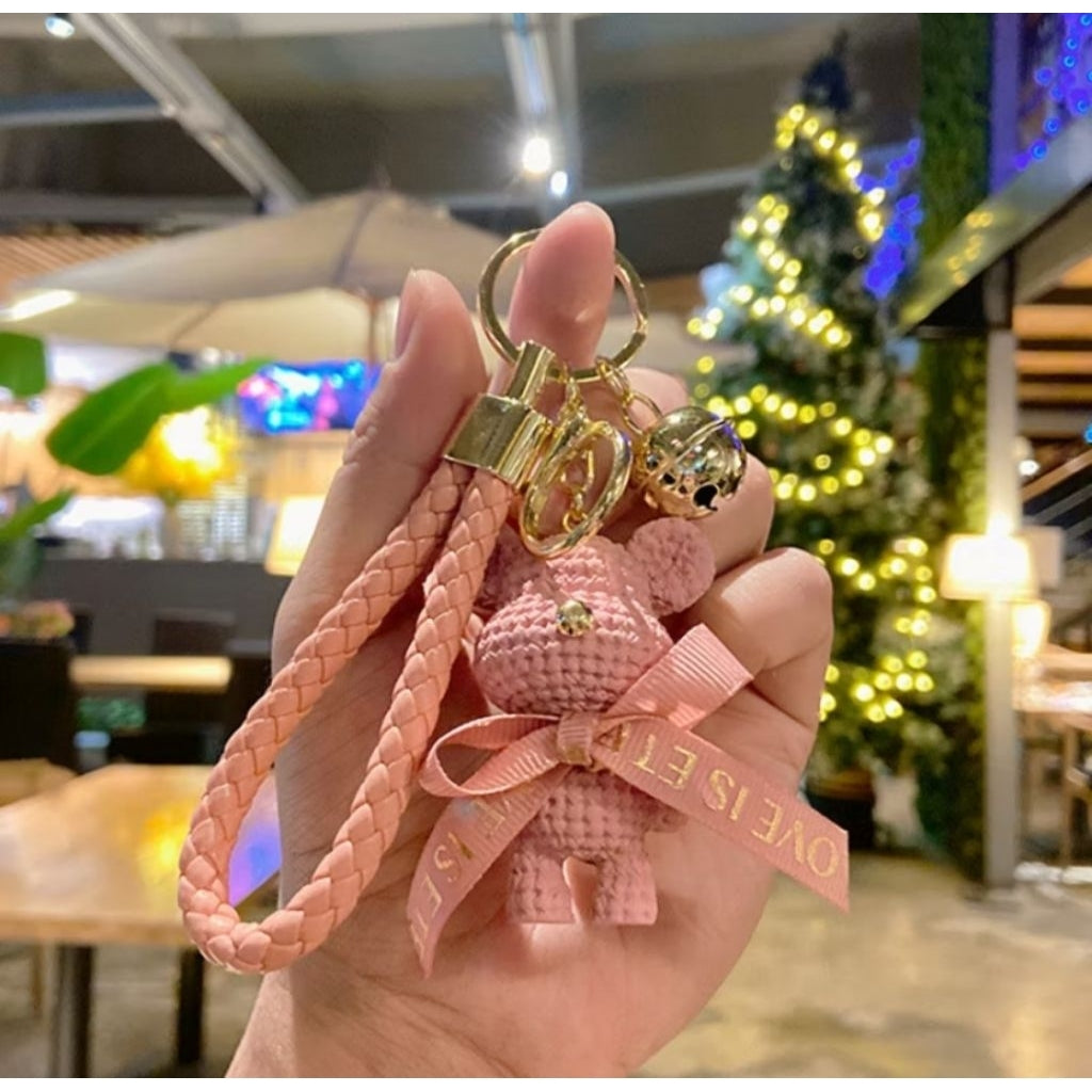 Pekanbaru Beruang Resin Wol Beruang Gantungan Kunci Lucu Kreatif Perhiasan Kunci Liontin Tas