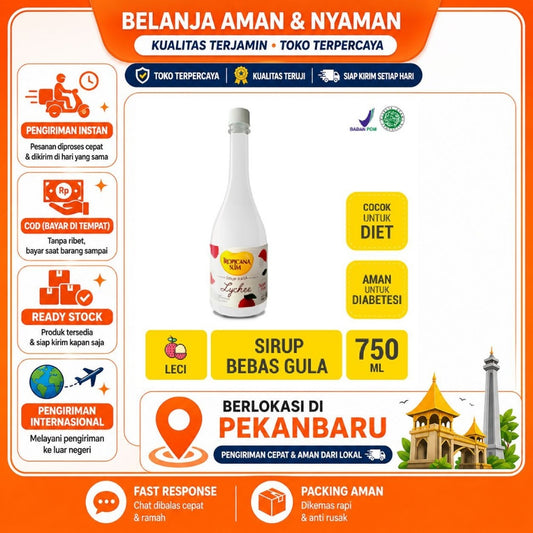 Pekanbaru 750ml Tropicana Slim Sirup Leci Bebas Gula Kemasan Botol Kaca Elegan Lychee Syrup