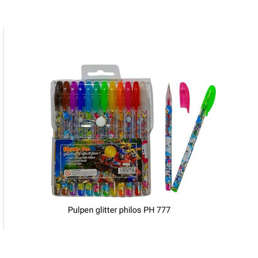 Pekanbaru Pena Gliter Philos 12 Warna Ph-777