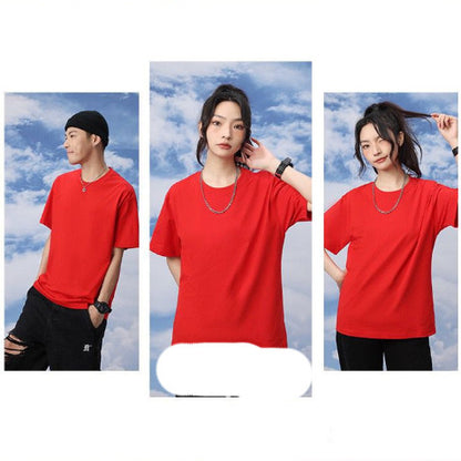 [littlecrab] Kaos Polos Lengan Pendek Simple Tanpa Gambar Warna Merah dan Putih Plain T-shirt Kaos Couple Teman Pacar Keluarga Sahabat Unisex Kaos Oversize Berkualitas Unisex Korean Style
