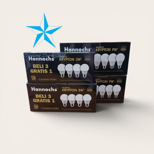 Pekanbaru Lampu Led Hannochs Krypton Multipack 3 Bonus 1 3W 5W 7W 9W