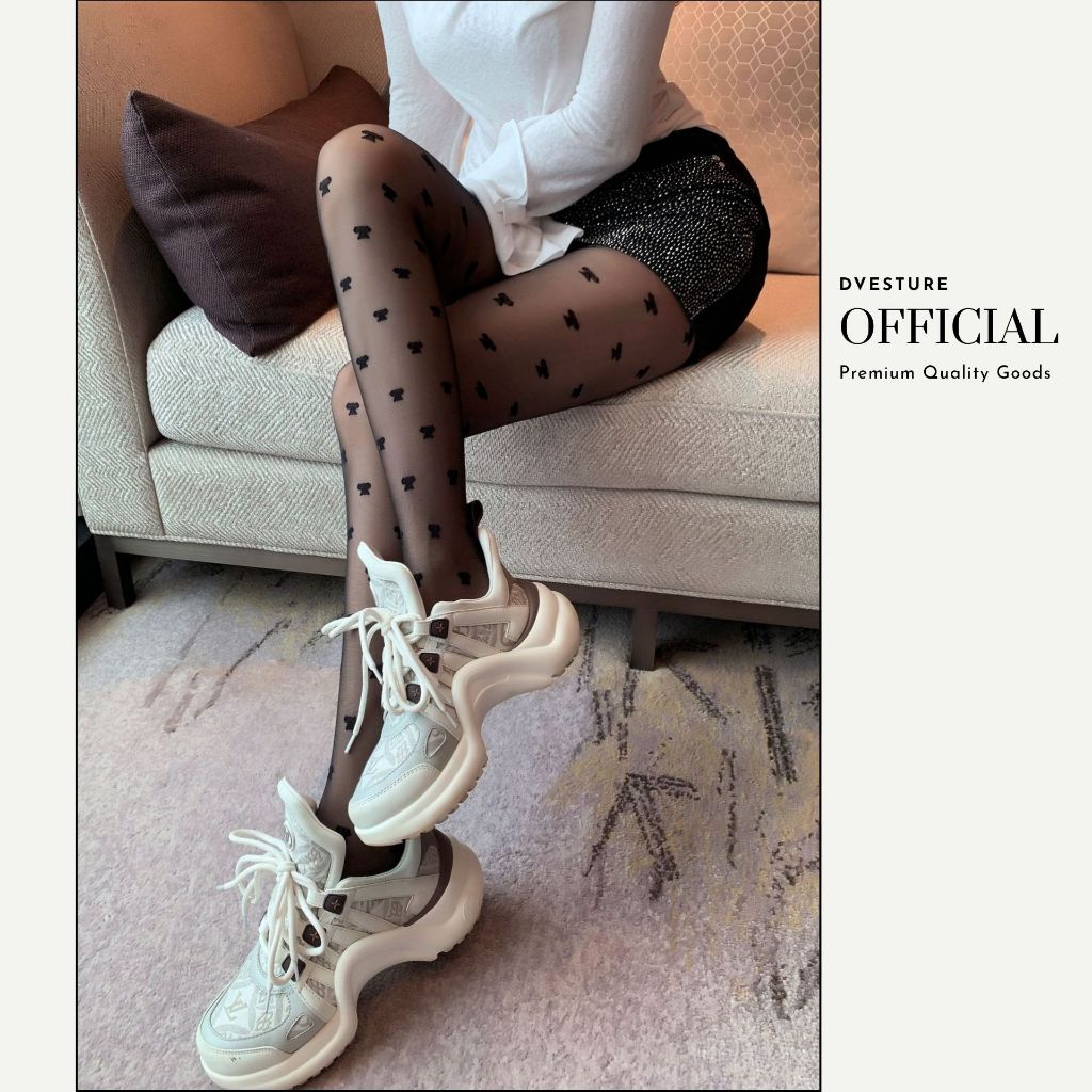Pekanbaru Stocking All Size S-8 Desain Elegan Sutra Hitam Motif Bunga Lolita