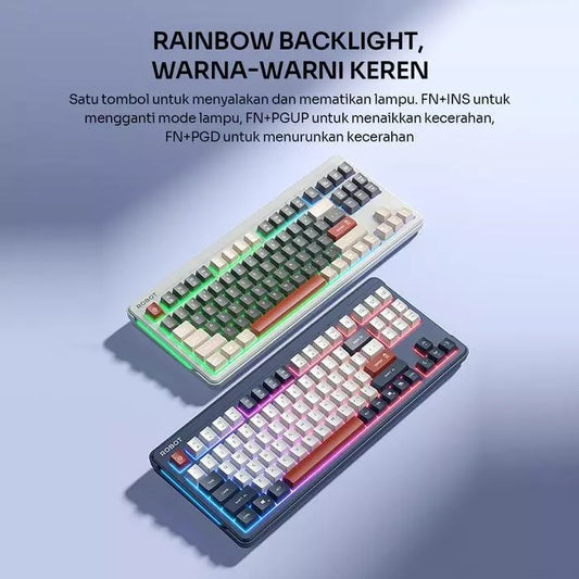 Pekanbaru Robot Keyboard Wired Rk50 Computer Rainbow Backlight Tombol Lembut Wired Keyboard Original - Garansi 1 Tahun