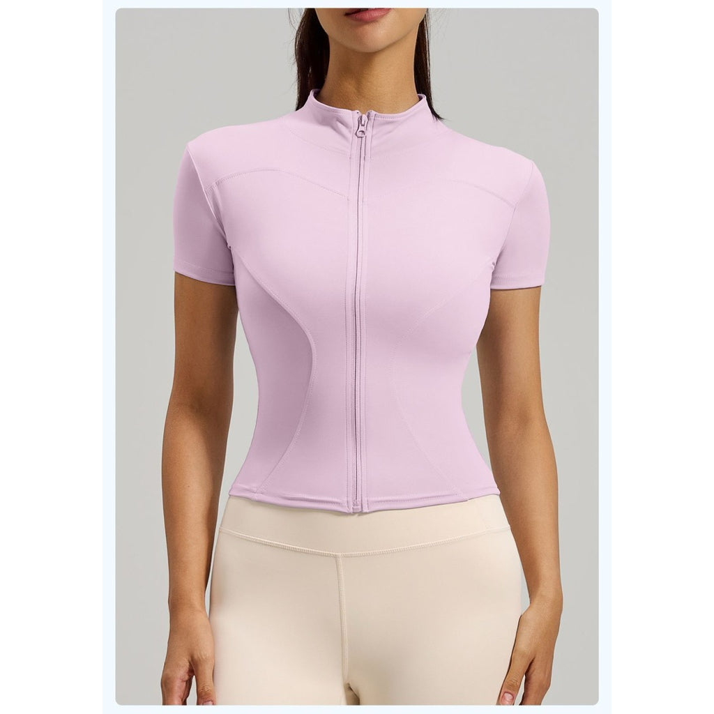 Pekanbaru Lusi Top Sport Wanita Slim Fit Zipper Gym Yoga Compression Baju Olahraga Cewek Premium