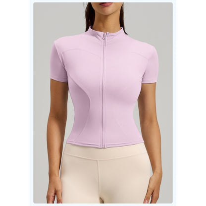 Pekanbaru Lusi Top Sport Wanita Slim Fit Zipper Gym Yoga Compression Baju Olahraga Cewek Premium