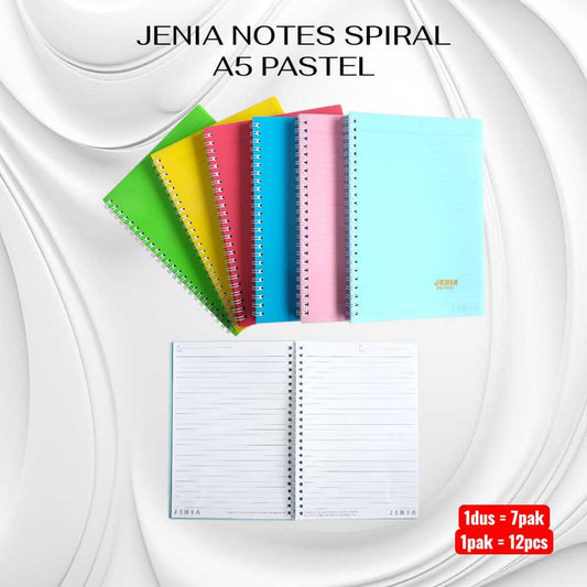 Pekanbaru Jenia Notes Spiral A5 Pastel