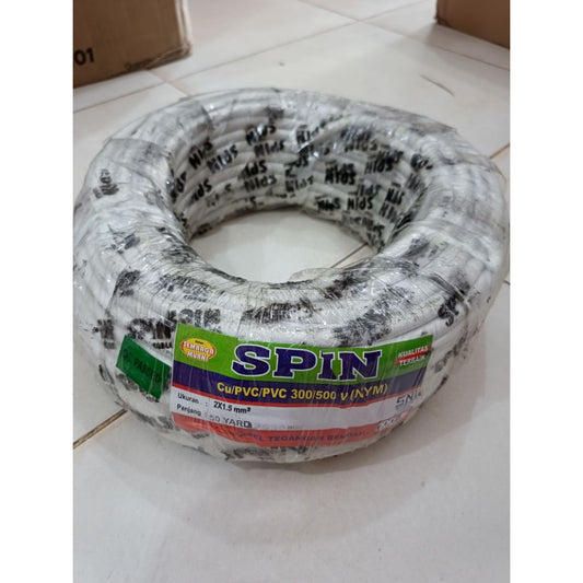Pekanbaru Kabel Listrik 2X1,5 / Kabel Nym / Kabel Putih Tunggal 2 X 1,5 Spin 50Y ( 45M )