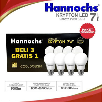Pekanbaru Lampu Led Hannochs Krypton Multipack 3 Bonus 1 3W 5W 7W 9W